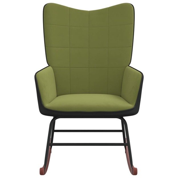 Supama kėdė, šviesiai žalios spalvos, aksomas ir pvc