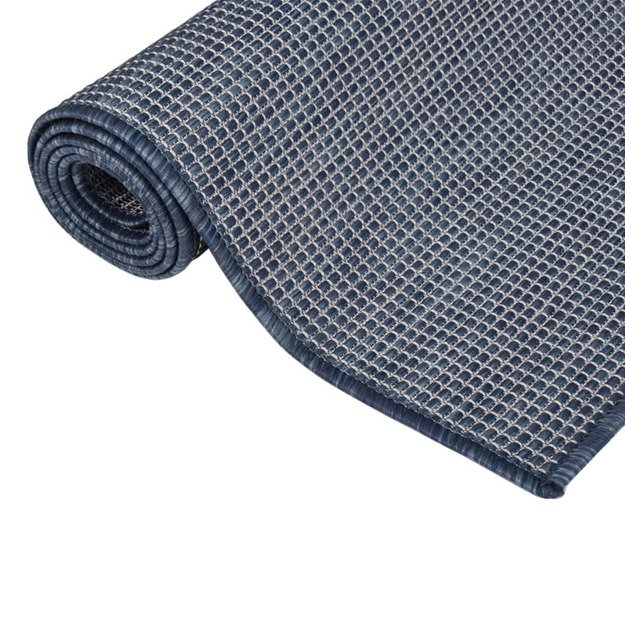 Lauko kilimėlis, mėlynos spalvos, 80x250cm, plokščio pynimo