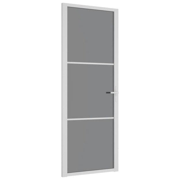 Vidaus durys, baltos, 76x201,5cm, esg stiklas ir aliuminis