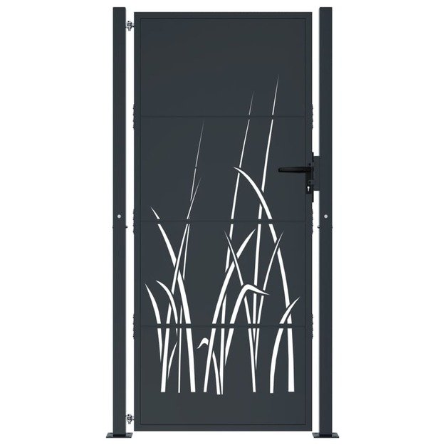 Sodo vartai, antracito, 105x205cm, plienas, žolės dizaino