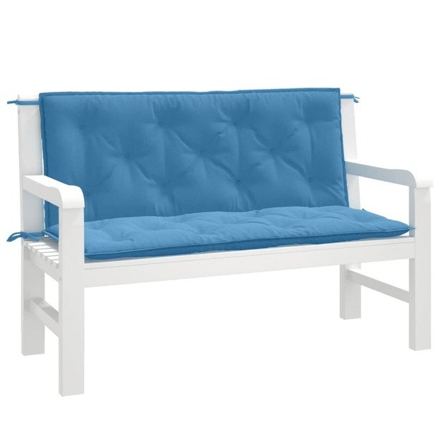 Sodo suoliuko pagalvėlės, 2vnt., mėlynos, 120x50x7cm, audinys