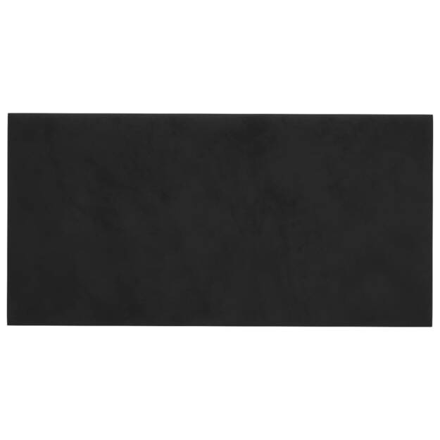 Sienų plokštės, 12vnt., juodos, 30x15cm, aksomas, 0,54m²