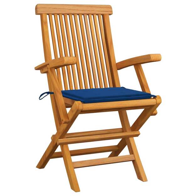 Sodo kėdės su pagalvėlėmis, 2vnt., tikmedžio medienos masyvas