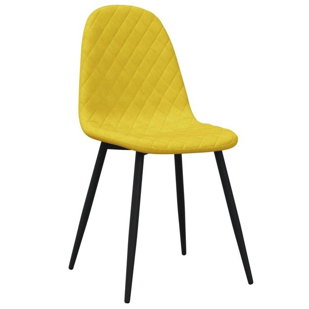 Valgomojo kėdės, 4vnt., garstyčių geltonos spalvos, aksomas