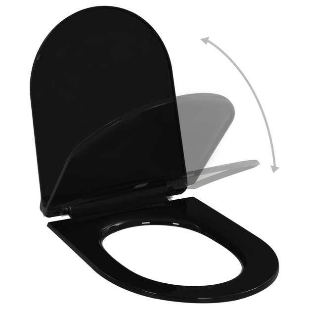 Klozeto sėdynė su soft-close mechanizmu, juoda