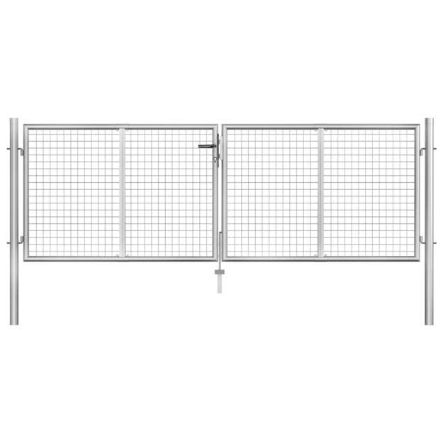 Sodo vartai, sidabrinės sp., 306x125cm, galvanizuotas plienas