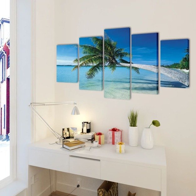 Fotopaveikslas  paplūdimys ir palmė  ant drobės 200 x 100 cm