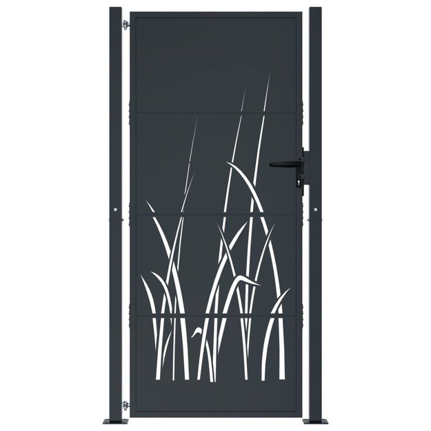 Sodo vartai, antracito, 105x180cm, plienas, žolės dizaino