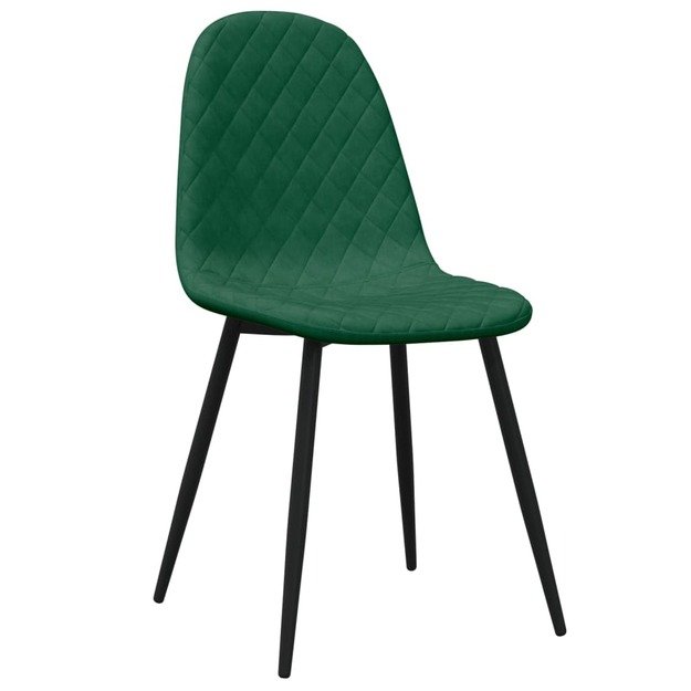 Valgomojo kėdės, 6vnt., tamsiai žalios spalvos, aksomas