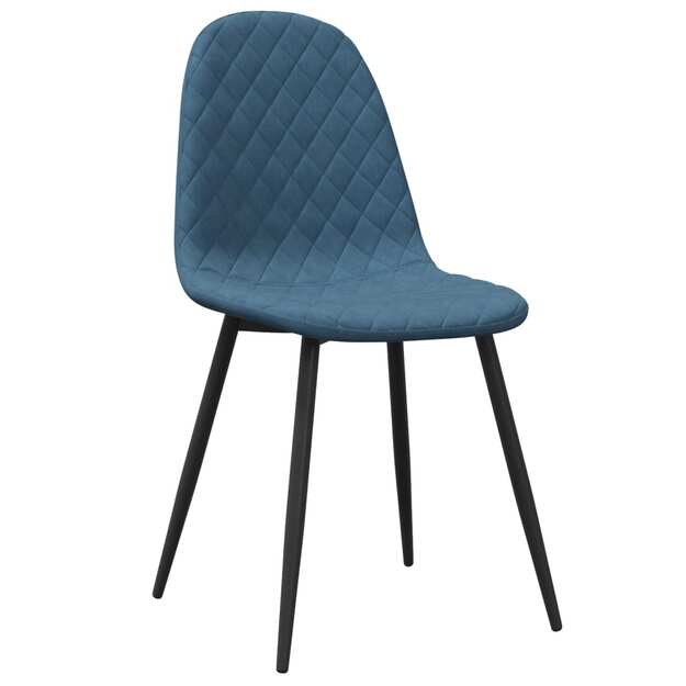 Valgomojo kėdės, 4vnt., mėlynos spalvos, aksomas