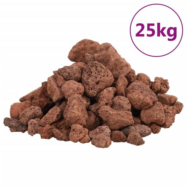 Vulkaninės uolienos, raudonos spalvos, 25kg, 1–2cm