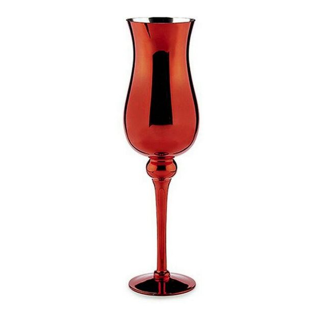 Žvakidė Raudona Stiklas 13,5 x 4,5 x 13,5 cm