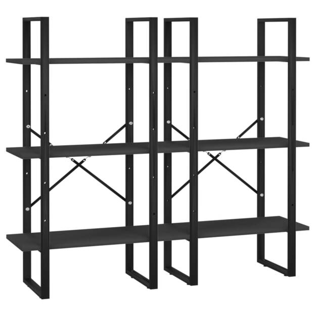 Sandėliavimo lentyna, juoda, 60x30x210cm, apdirbta mediena