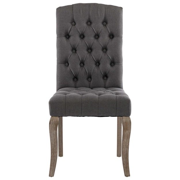 Valgomojo kėdės, 2vnt., pilkos spalvos, lino išvaizdos audinys