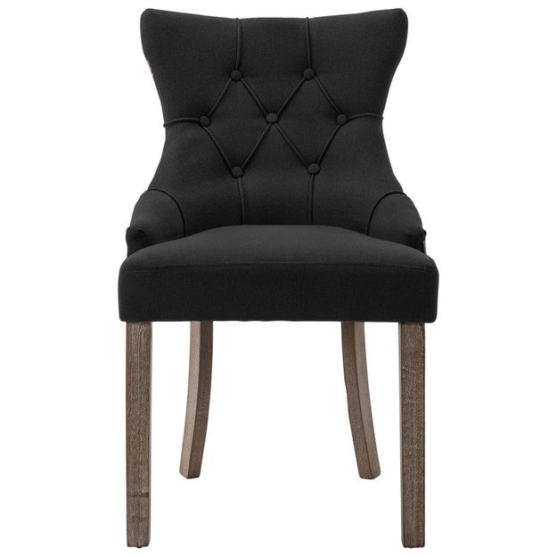 Valgomojo kėdės, 6vnt., juodos spalvos, audinys
