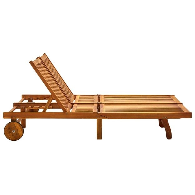 Dvivietis sodo saulės gultas su čiužiniu, akacijos medienos masyvas (311873+2x314207)