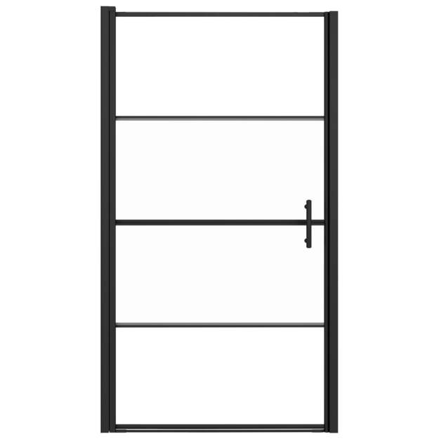Dušo durys, juodos, 100x178cm, stiklas, pusiau matinės