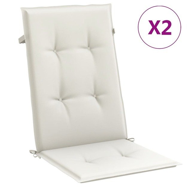 Kėdės pagalvėlės, 2vnt., kreminės, 120x50x4cm, audinys