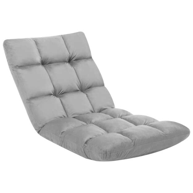 Sulankstomas čiužinukas-kėdė, šviesiai pilkas, mikropluoštas