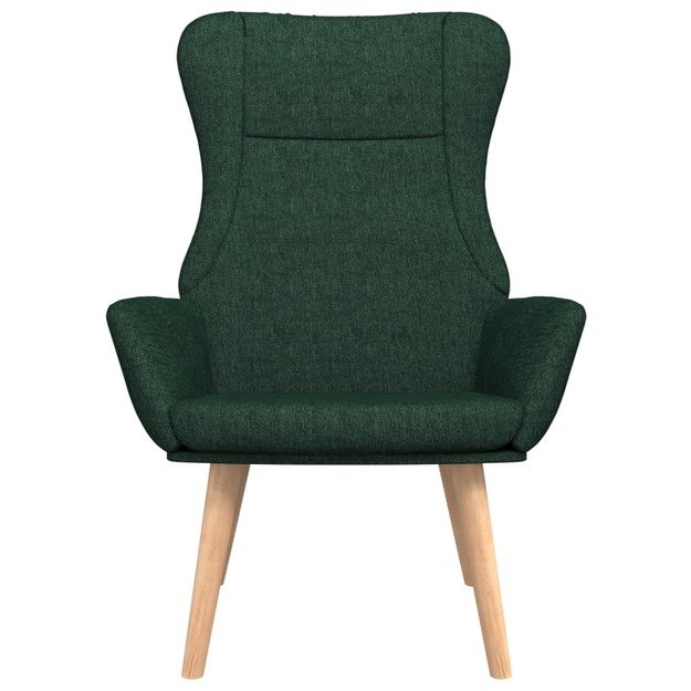 Poilsio kėdė, tamsiai žaliai spalvos, audinys