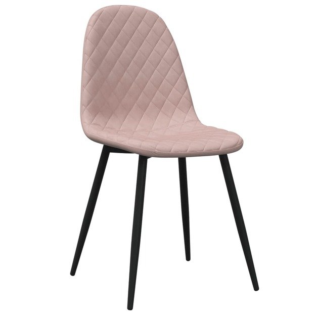 Valgomojo kėdės, 2vnt., rožinės spalvos, aksomas