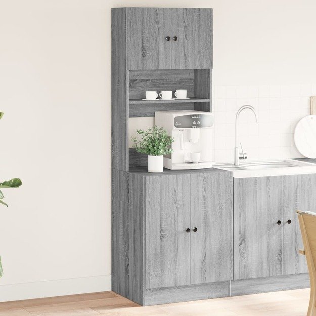 Virtuvės spintelė, pilka ąžuolo, 60x50x180cm, apdirbta mediena