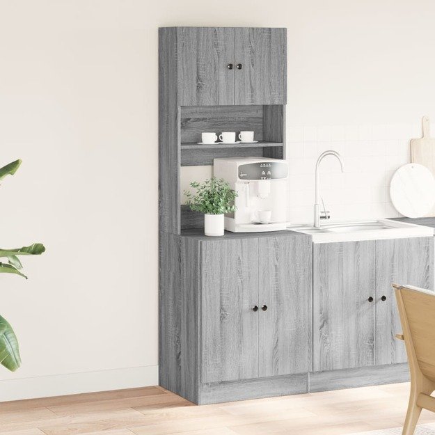 Virtuvės spintelė, pilka ąžuolo, 60x50x180cm, apdirbta mediena