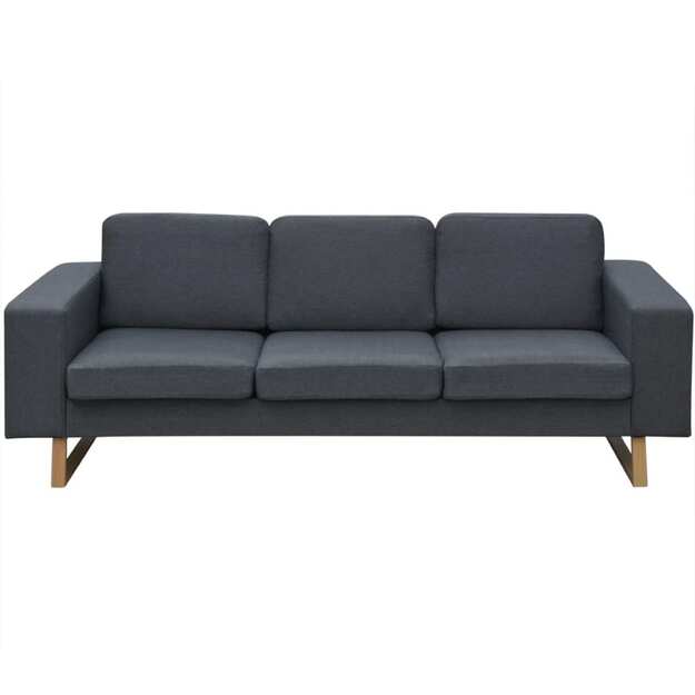 Trivietė medžiaginė sofa, tamsiai pilkos spalvos