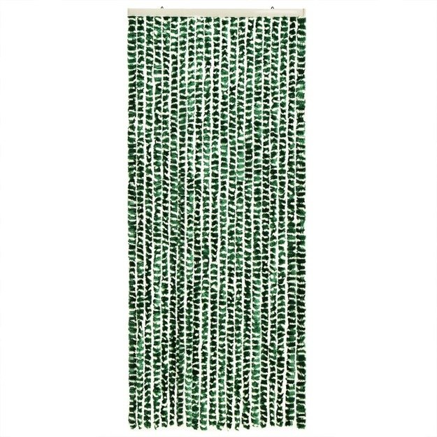 Užuolaida nuo musių, žalia ir balta, 100x230cm, šenilis