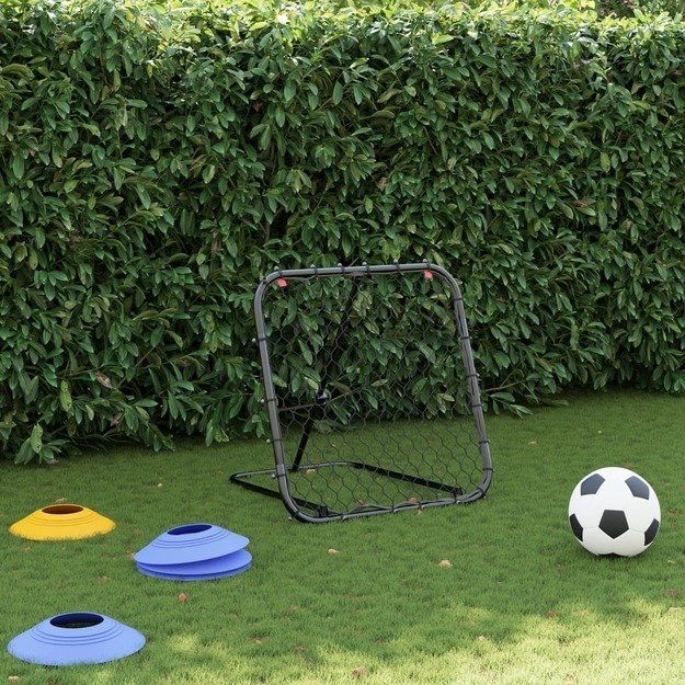 Futbolo kamuolio atšokimo sienelė, juoda, 84x73x60–80cm