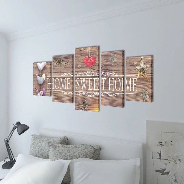 Fotopaveikslas su užrašu  home sweet home  ant drobės 200 x 100 cm