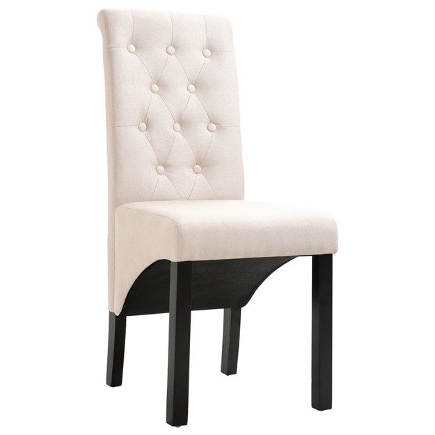 Valgomojo kėdės, 6 vnt., kreminės spalvos, audinys
