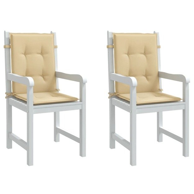 Kėdės pagalvėlės, 2vnt., smėlio, 100x50x4cm, audinys