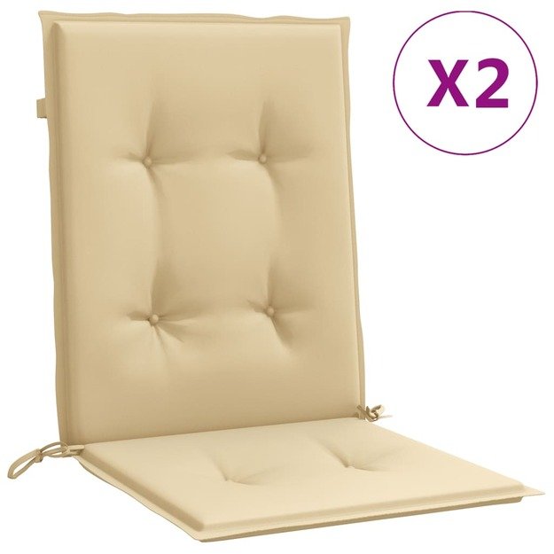 Kėdės pagalvėlės, 2vnt., smėlio, 100x50x4cm, audinys