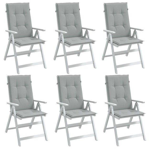 Kėdės pagalvėlės, 6vnt., šviesiai pilkos, 120x50x4cm, audinys