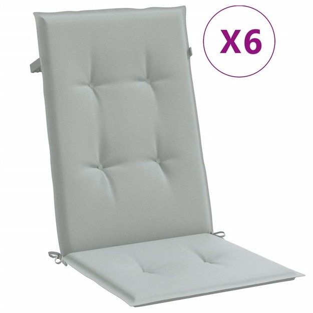 Kėdės pagalvėlės, 6vnt., šviesiai pilkos, 120x50x4cm, audinys