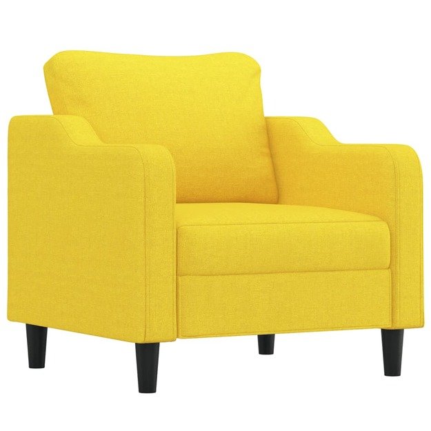Sofos komplektas su pagalvėlėmis, 4 dalių, geltonas, audinys