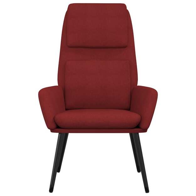 Poilsio kėdė, raudonojo vyno spalvos, audinys