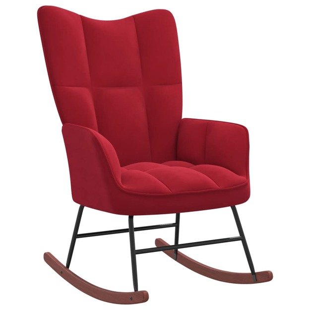 Supama kėdė, raudonojo vyno spalvos, aksomas