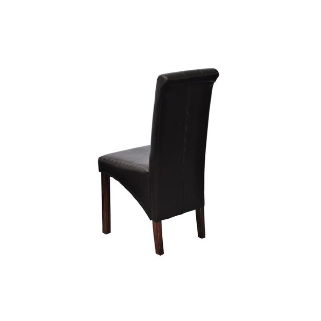 Valgomojo kėdės, 6vnt., juodos spalvos, dirbtinė oda