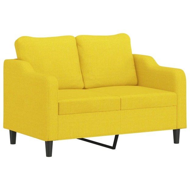 Sofos komplektas su pagalvėlėmis, 3 dalių, geltonas, audinys