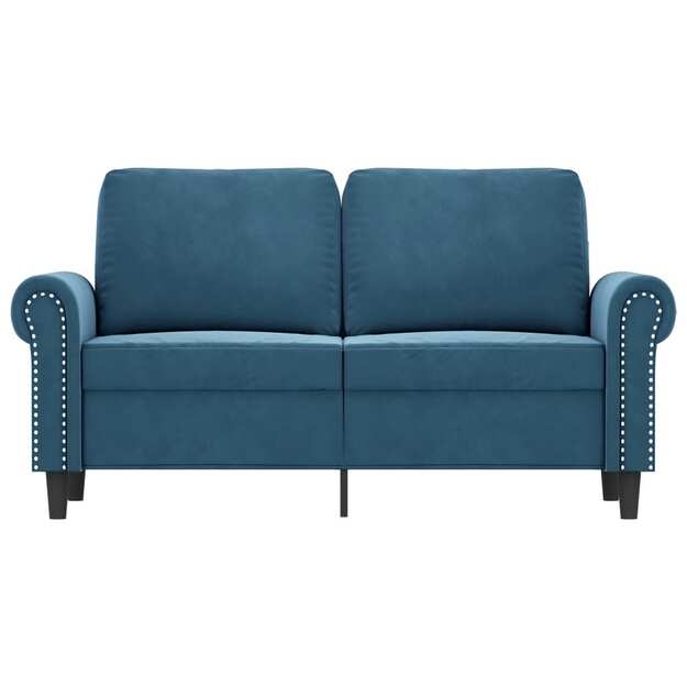 Dvivietė sofa, mėlynos spalvos, 120cm, aksomas