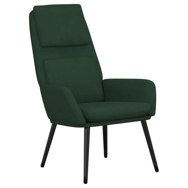 Poilsio kėdė, tamsiai žaliai spalvos, audinys