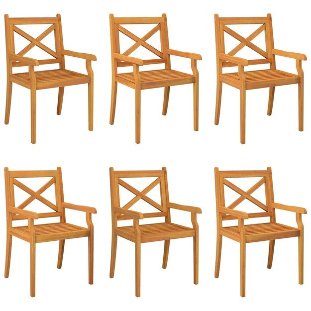 Lauko valgomojo kėdės, 6vnt., akacijos medienos masyvas