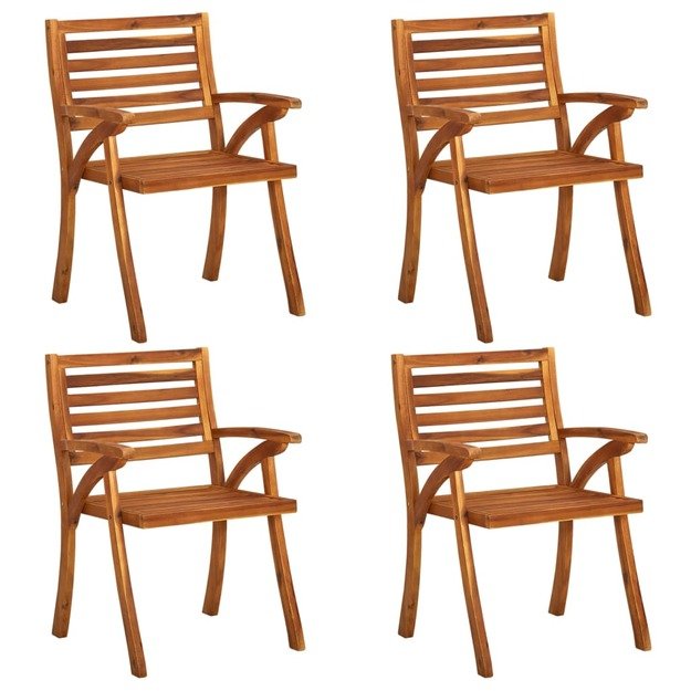 Sodo kėdės su pagalvėlėmis, 4vnt., akacijos medienos masyvas