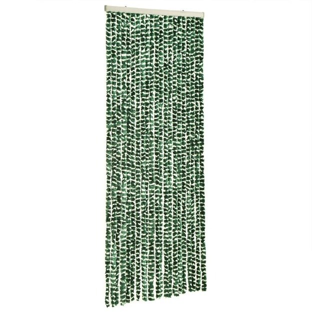 Užuolaida nuo musių, žalia ir balta, 56x200cm, šeniliscm