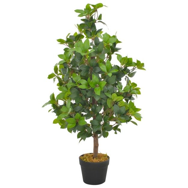 Dirbtinis augalas-lauramedis su vazonu, žalios spalvos, 90cm