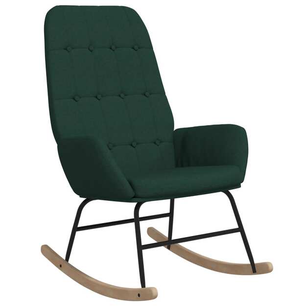 Supama kėdė, tamsiai žalios spalvos, audinys