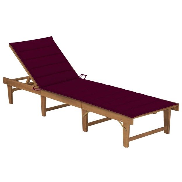 Sulankstomas saulės gultas su čiužinuku, akacijos masyvas