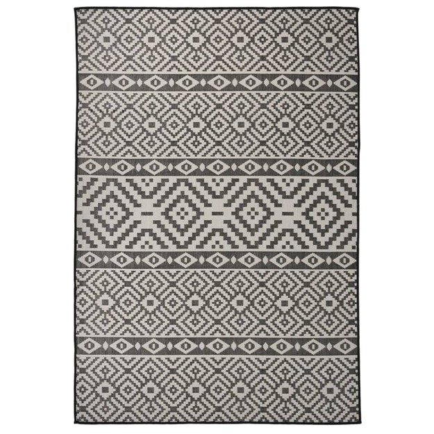 Lauko kilimėlis, juodos spalvos, 160x230cm, plokščio pynimo